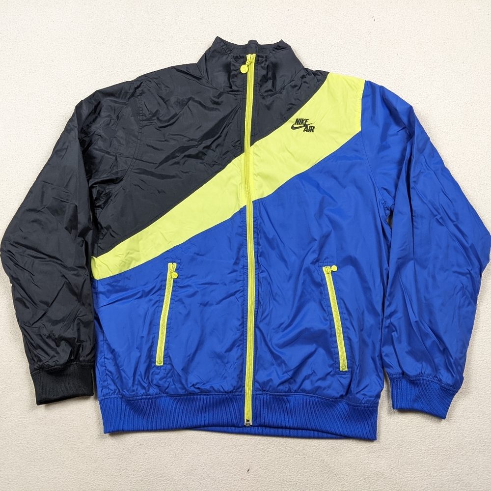 Retro Vtg Y2K Nike Air Nylon Colorblock Windbreaker Track Jacket Blue Men's Sz M